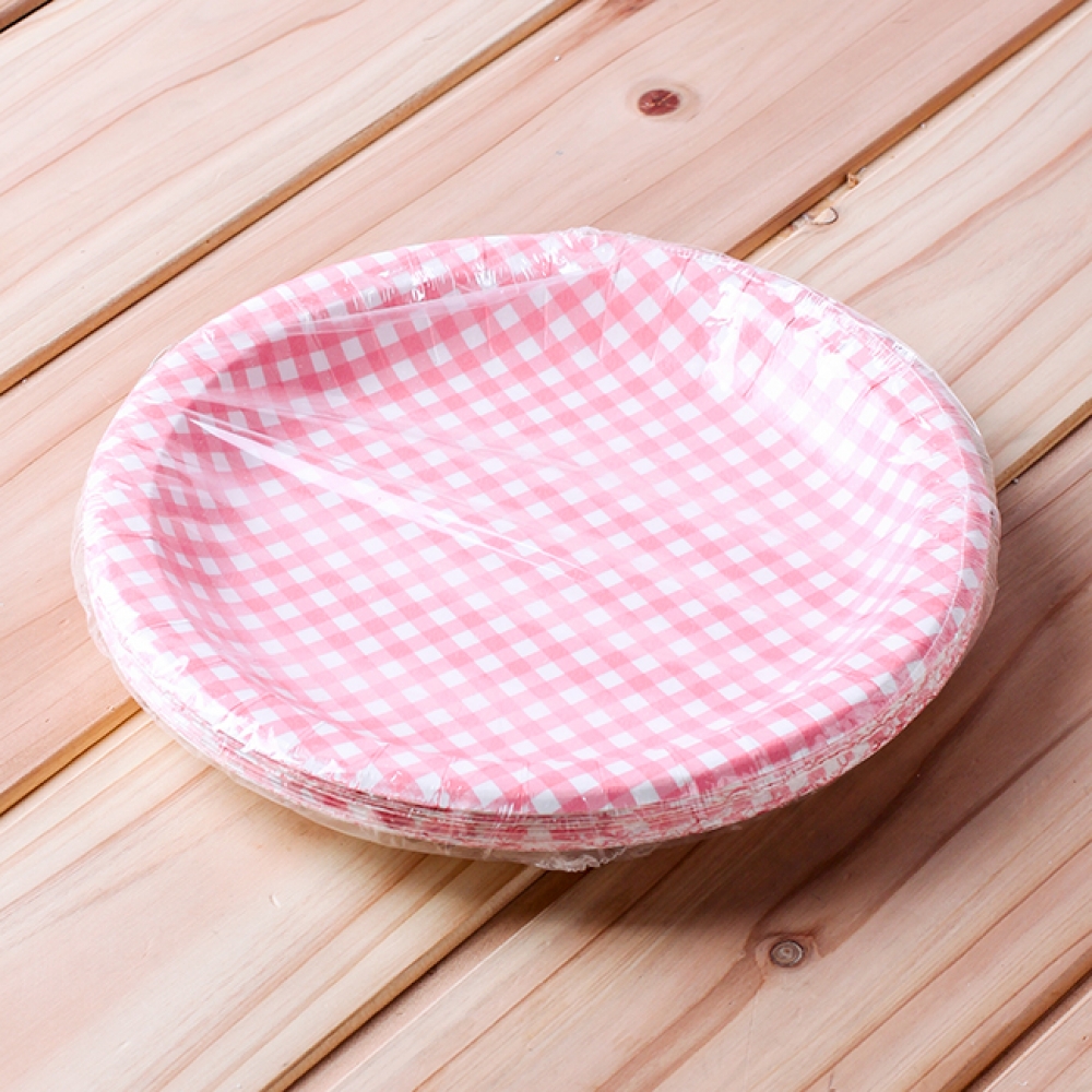 10p 롯데 칼라종이접시 20cm 일회용접시 일회용용기 일회용그릇 종이접시 종이그릇