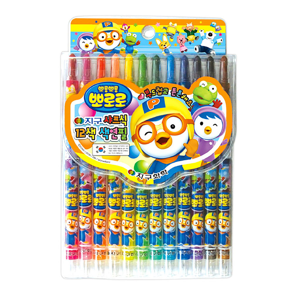 뽀로로 샤프식 미술 색연필 12색 색칠하기 놀이 색깔 연필 크래파스