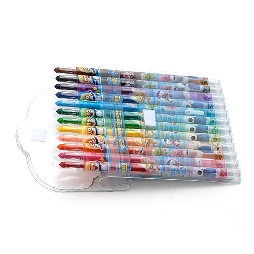 Oce 뽀로로 샤프식 미술 색연필 12색 그리기 도구 컬러 펜슬 그림 펜슬