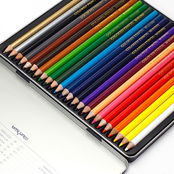 문화 24색 고급 색연필(틴)