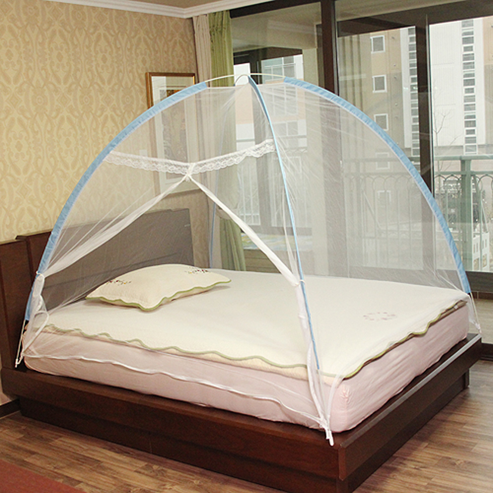바닥 텐트 모기장 원터치 방충망 (200x200cm) 차단망 선쉐이드 거실 침대 방충망 침실 촘촘망
