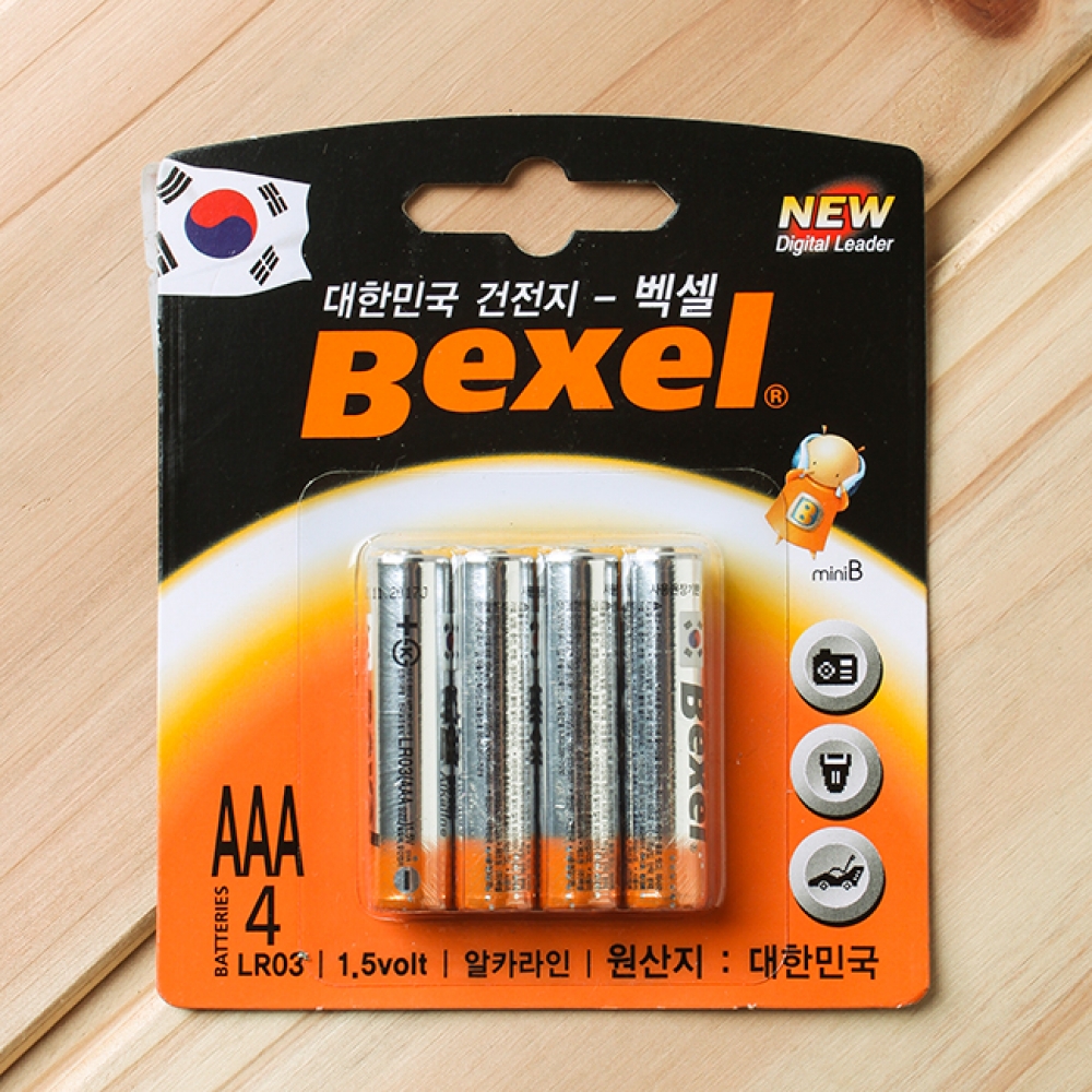 롯데 4P 벡셀 1.5V AAA 알카라인 건전지