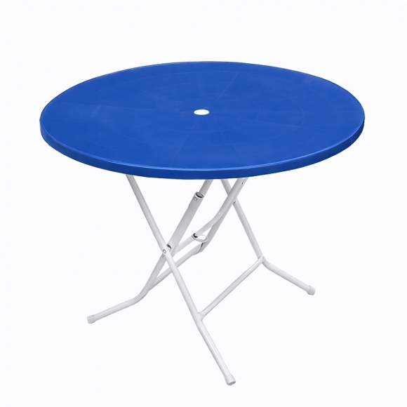 원형 접이식 테이블(블루) (80cm)