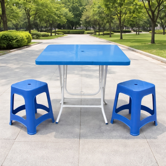 사각 접이식 테이블(블루) (75cm)