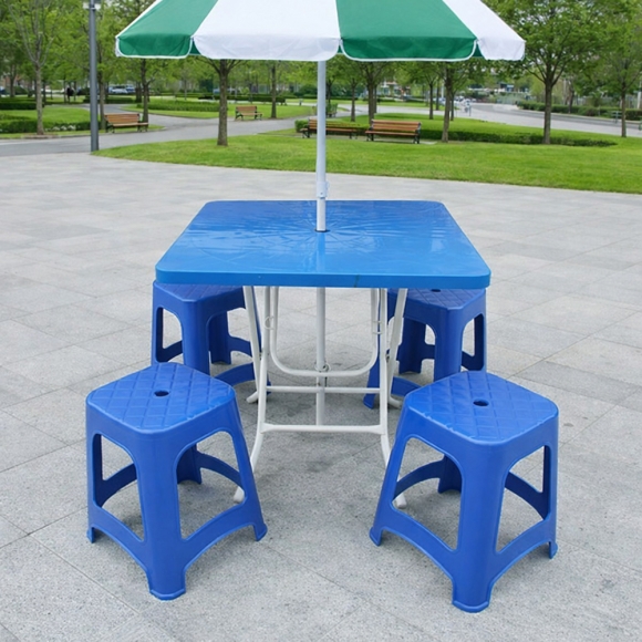 사각 접이식 테이블(블루) (75cm)