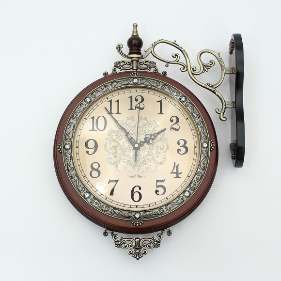 로코코 원목 양면 벽시계