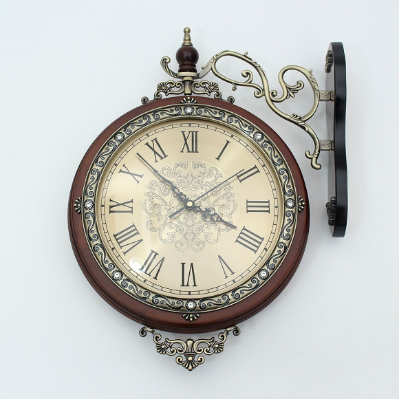 로코코 원목 양면 벽시계