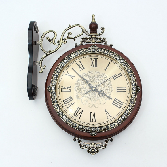 로코코 원목 양면 벽시계