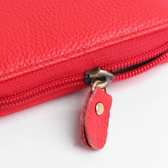 루시 소가죽 카드지갑(레드)