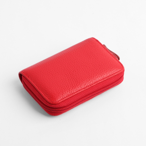 루시 소가죽 카드지갑(레드)