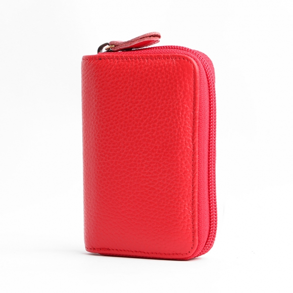 루시 소가죽 카드지갑(레드)