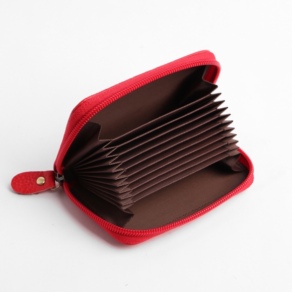 루시 소가죽 카드지갑(레드)