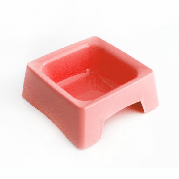 코코 사각 애견 식기 1구(핑크) (16.6cmx16.6cmx6cm)