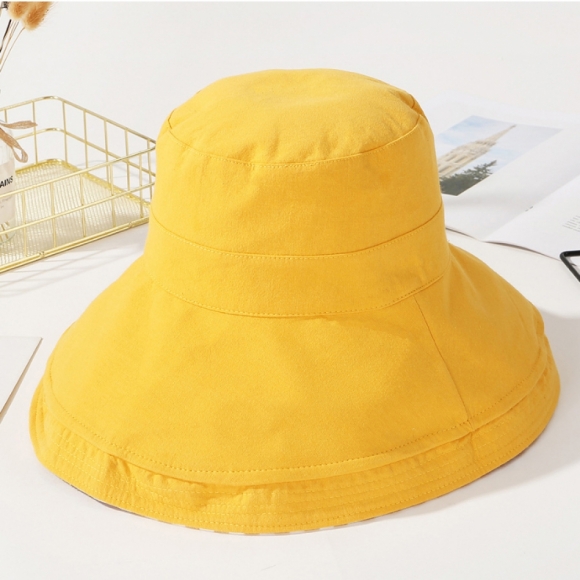 바라비 체크 플로피햇 모자(옐로우)