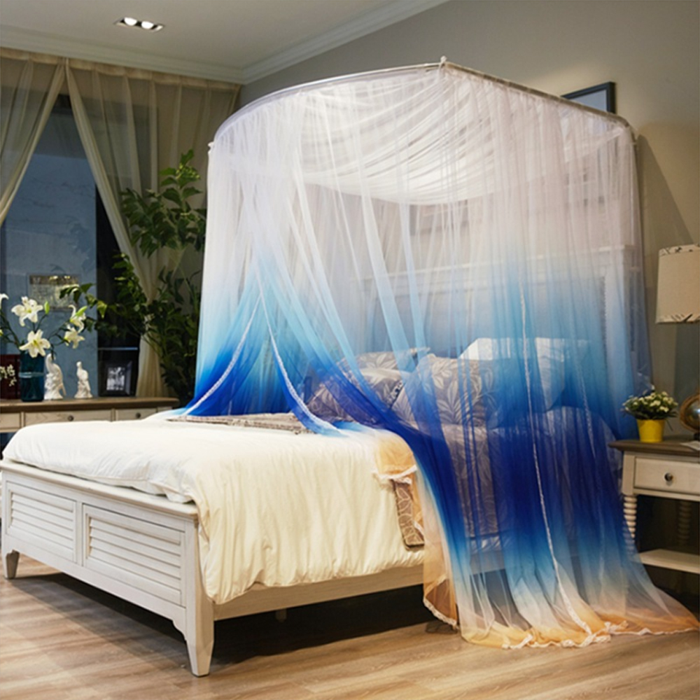 Oce 높은 천장 그라데이션 U모양 침대모기장 (180x200cm) 해충 그물망 여름 천장 모기장 침대 가리개 망사