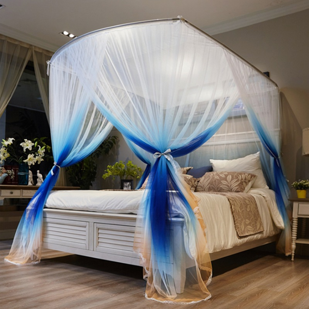 Oce 높은 천장 그라데이션 U모양 침대모기장 (180x200cm) 침실 촘촘망 벌레망 썬스크린 차양