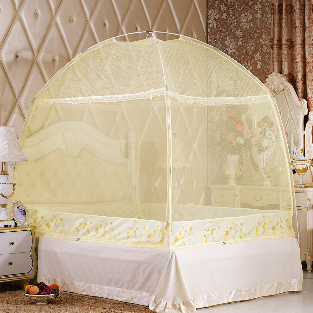 Oce 높은 천장 돔 침대 커튼 모기장 180x200cm 베이지 침실 촘촘망 침대 가리개 망사 해충 그물망