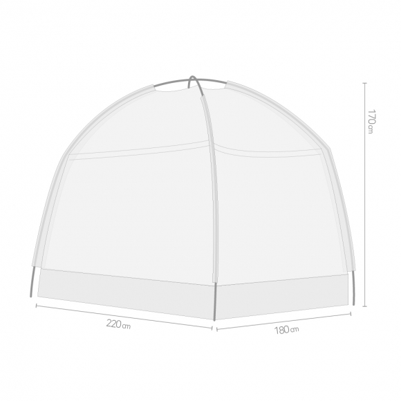 유니룸 돔형 사각 모기장(180x220cm) (베이지)