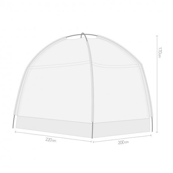 유니룸 돔형 사각 모기장(200x220cm) (베이지)