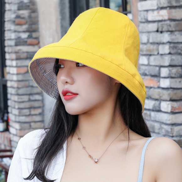 썬쉐이드 양면 벙거지 모자(옐로우)
