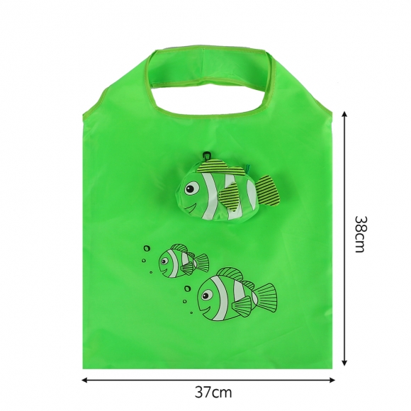 물고기 캐릭터 접이식 시장가방(37x38cm)