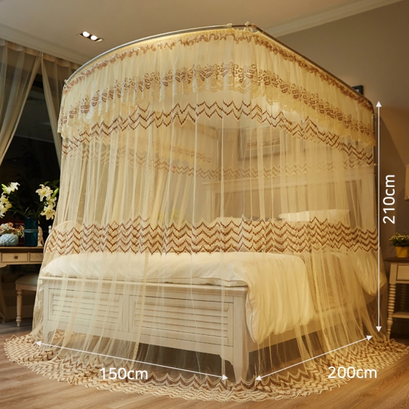 [리빙피스] 데이스윗 캐노피 침대 모기장(베이지) (150x200cm)