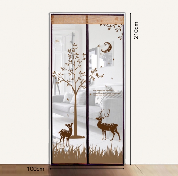 [리빙피스] 사슴 문 모기장(100x210cm) (브라운)
