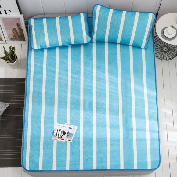 포리온 일자 침대 커버세트(블루) (90cmx190cm)