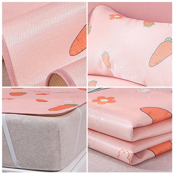 포리온 당근 침대 커버세트(핑크) (90cmx190cm)