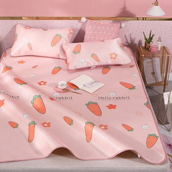 포리온 당근 침대 커버세트(핑크) (120cmx195cm)