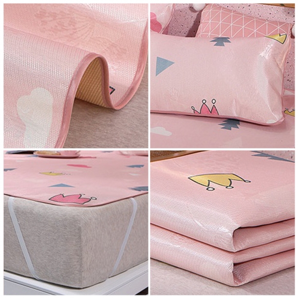 포리온 크라운 침대 커버세트(핑크) (90cmx190cm)