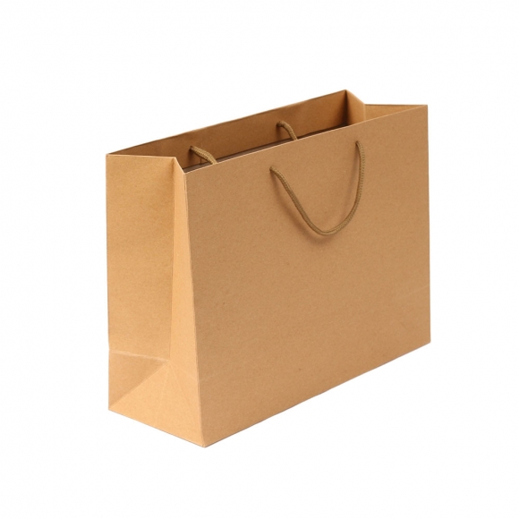 무지 가로형 쇼핑백(브라운) (24x17cm)