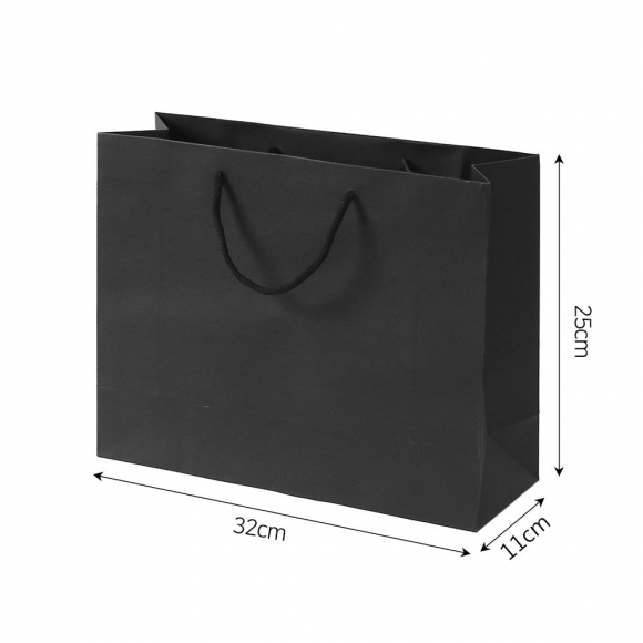 무지 가로형 쇼핑백(블랙) (32x25cm)