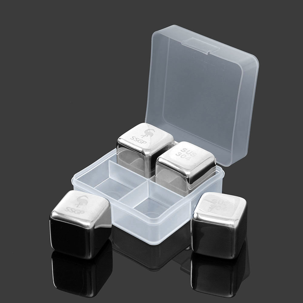 Oce 녹지 않는 가짜 얼음 큐브 4p 언더락 하이볼 아이스팩 온더락 아이스