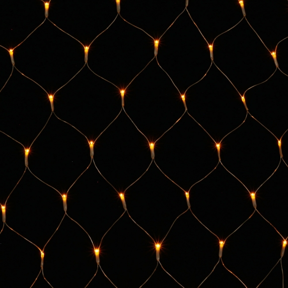 [은하수] 200구 투명선 LED 그물네트 웜색 지니전구(1x2M) (전원잭포함) (연결가능)
