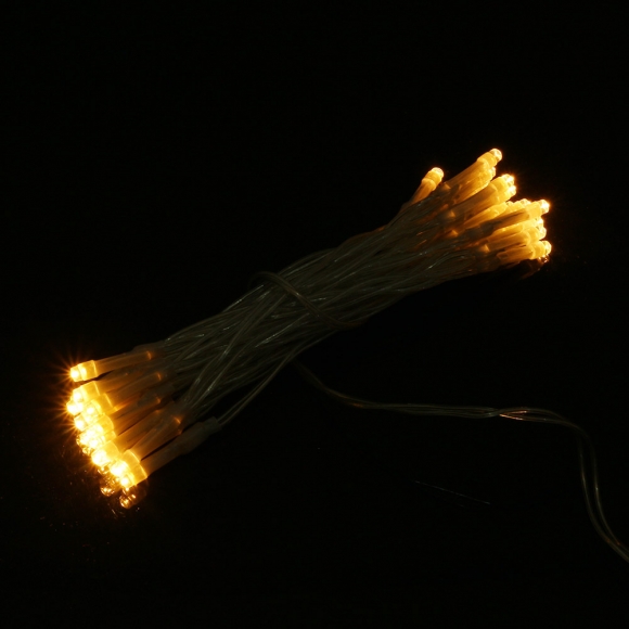 [은하수] 30구 투명선 피켓 LED 웜색전구(2.7m) (건전지형) (40∼60cm트리용)