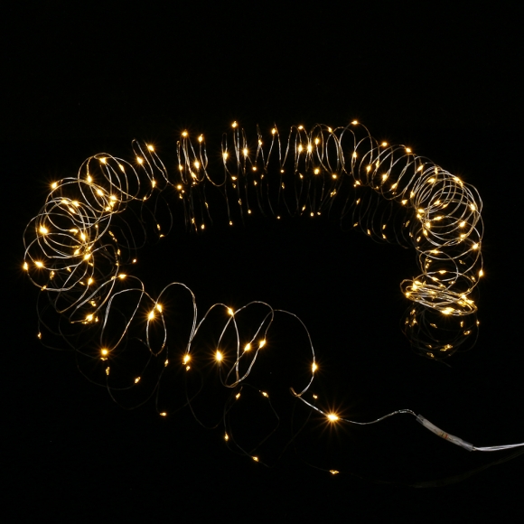[은하수] USB 100구 LED 드럼 와이어 전구(10M) (웜색)
