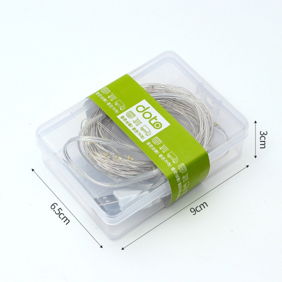 [은하수] USB 100구 LED 드럼 와이어 전구(10m) (웜색)