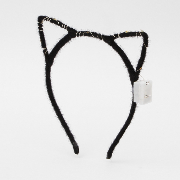LED 큐티 고양이 머리띠(블랙)