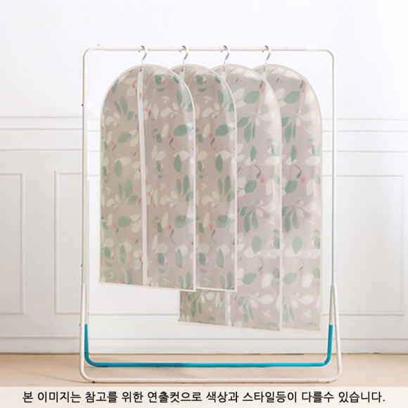 무핀 나뭇잎 PEVA원단 지퍼식 옷커버(90cm)