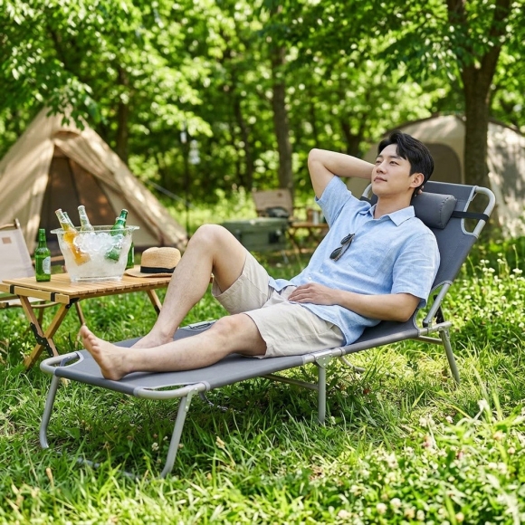 각도조절 접이식 야전침대(그레이)