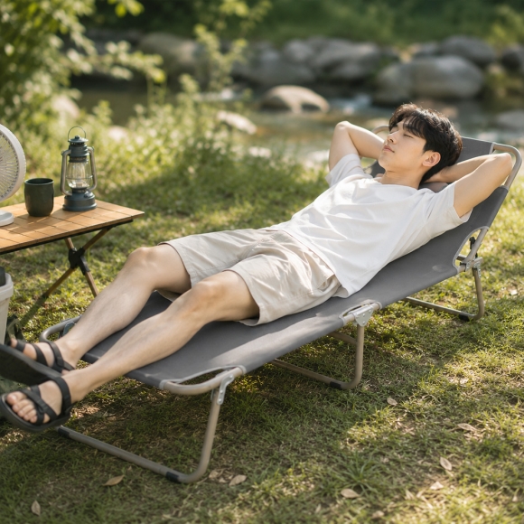 각도조절 접이식 야전침대(그레이)