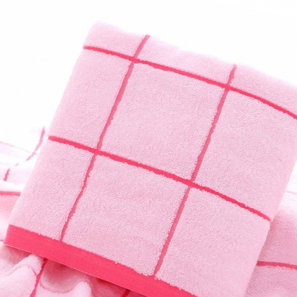 뽀송데이 격자무늬 호텔타월(핑크) (70cmx140cm)