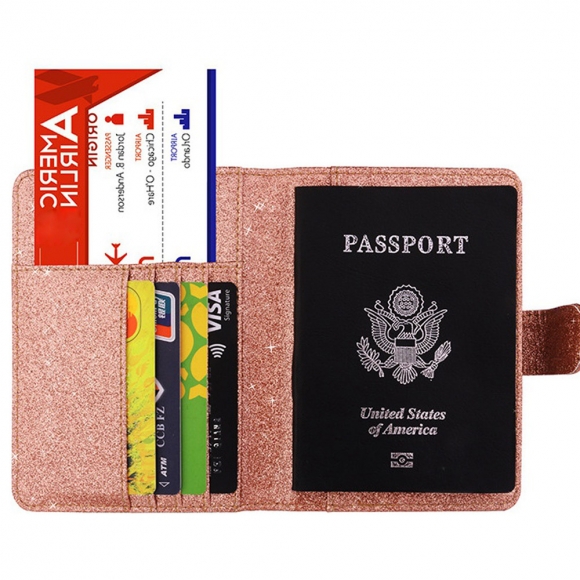 여행콜 글리터 여권케이스(로즈골드)