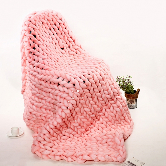 드리림 왕 손뜨개 담요(핑크) (100cmx150cm)