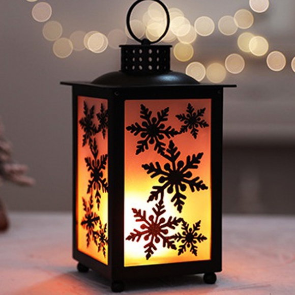 크리스마스 블랙눈꽃 램프(12cmx21cm)
