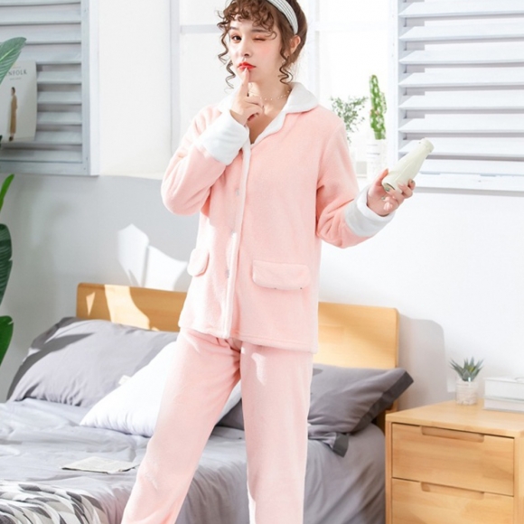 여성 수면 잠옷 세트 XL(핑크)