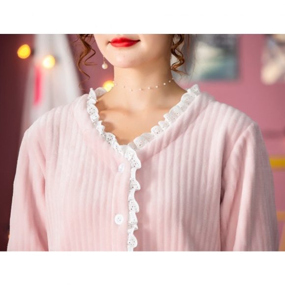 여성 레이스 수면 잠옷 세트 XL(핑크)