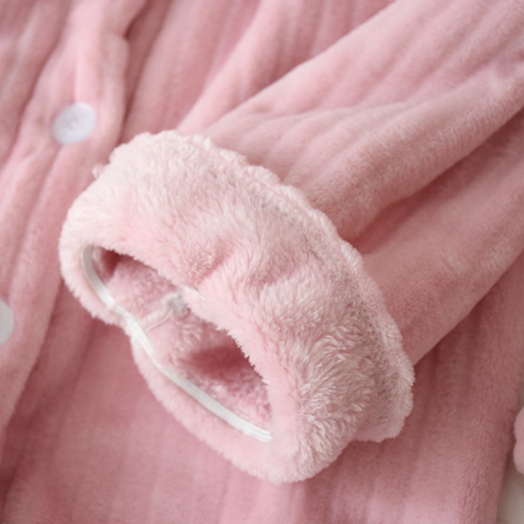 여성 프릴 수면 잠옷 세트 M(핑크)