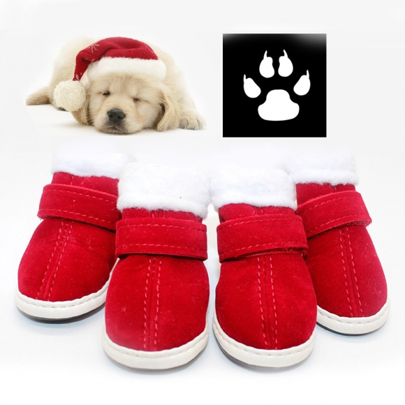 크리스마스 강아지 신발 4p(4.2cmx3.3)
